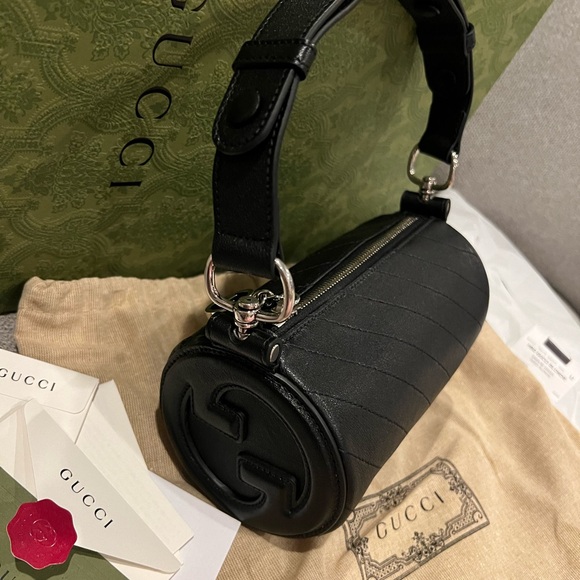 NEW Gucci GG Blondie Black Leather Shoulder Bag - Picture 7 of 16